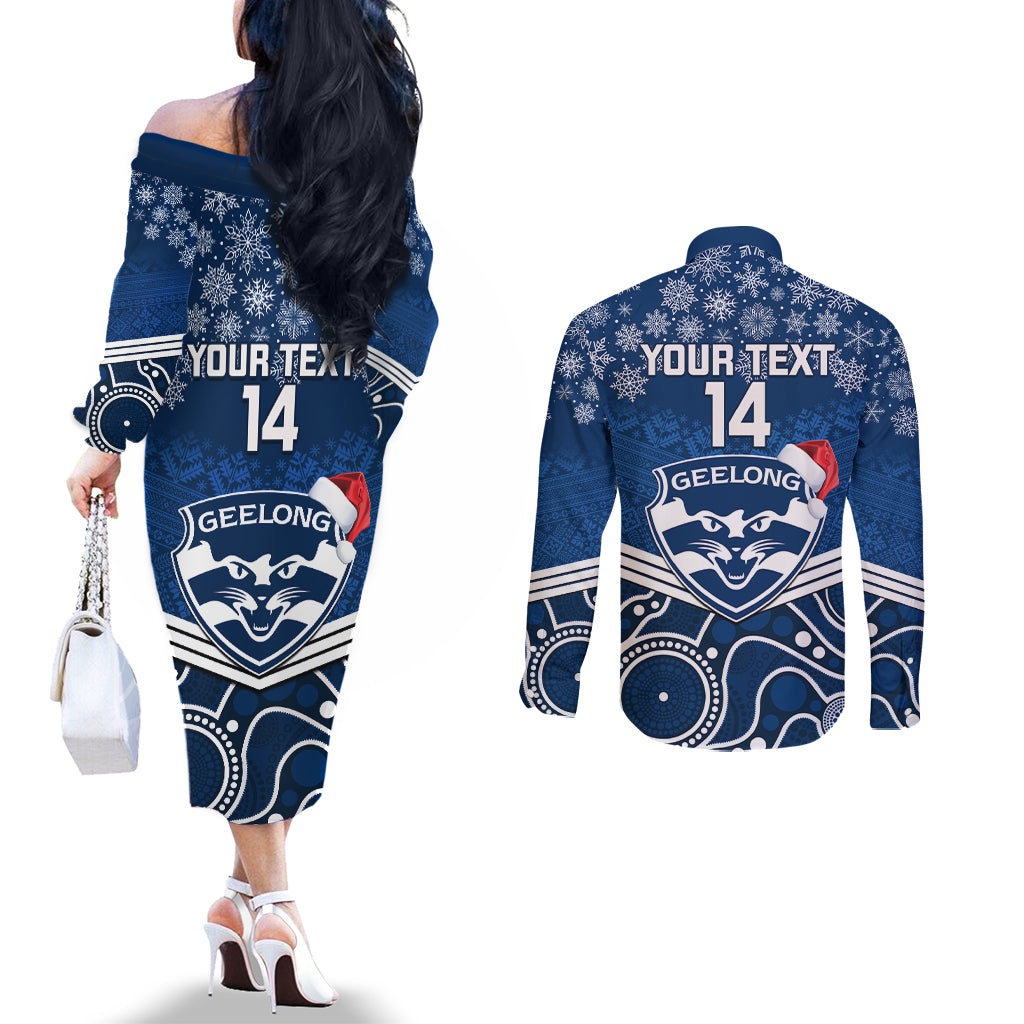custom-geelong-football-christmas-couples-matching-off-the-shoulder-long-sleeve-dress-and-long-sleeve-button-shirt-merry-xmas-2023-mix-aboriginal-art