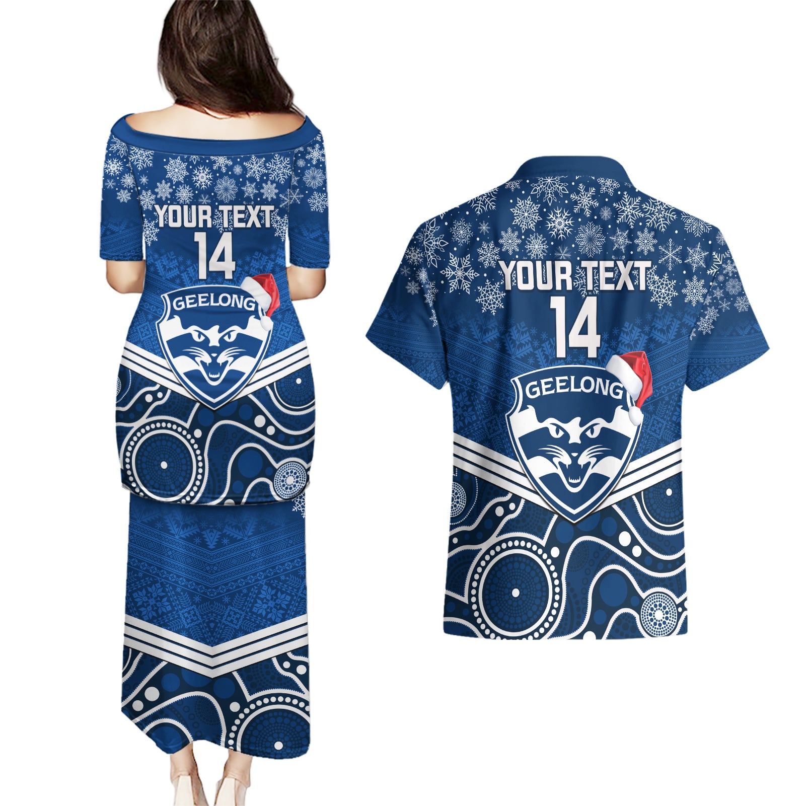 custom-geelong-football-christmas-couples-matching-puletasi-dress-and-hawaiian-shirt-merry-xmas-2023-mix-aboriginal-art