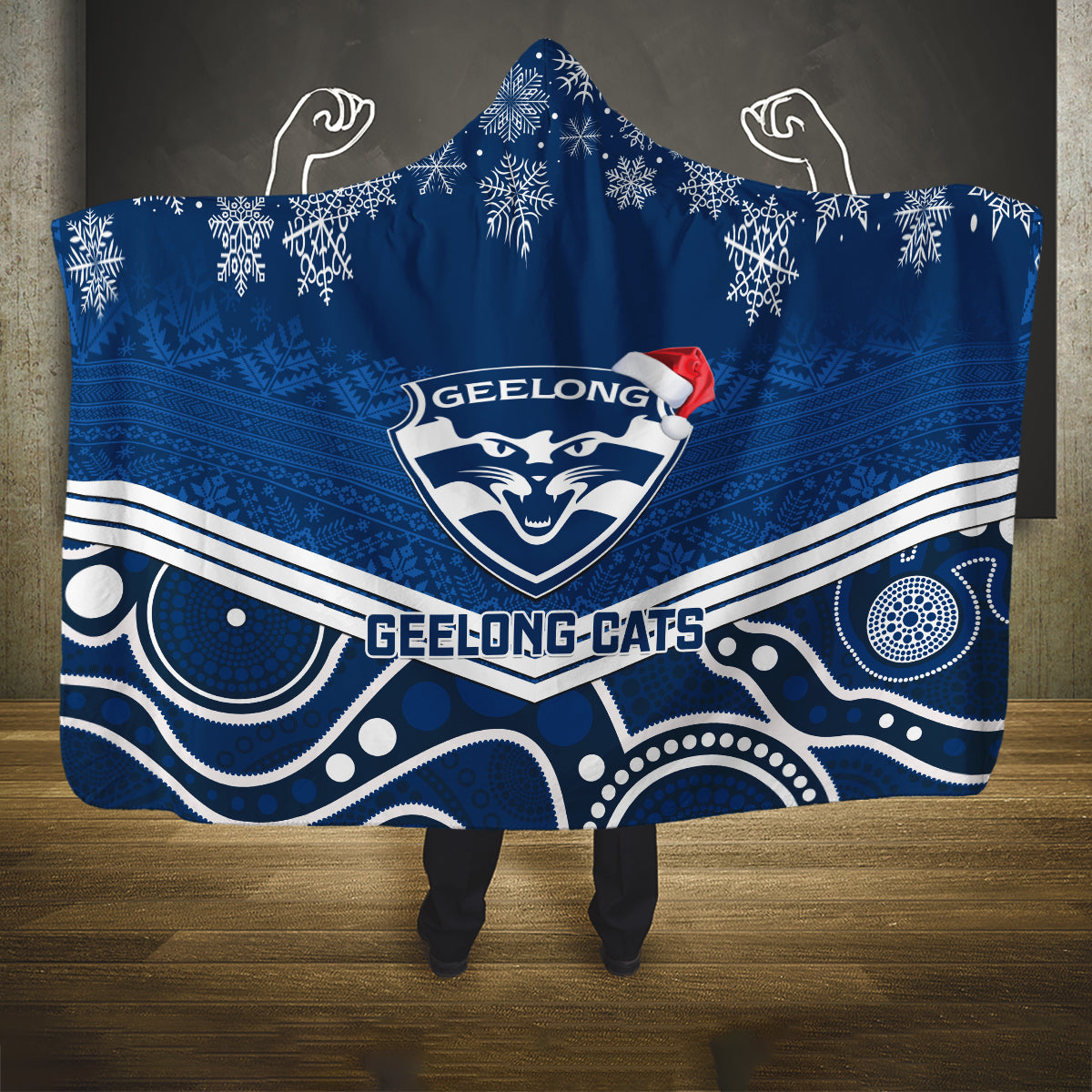 custom-geelong-football-christmas-hooded-blanket-merry-xmas-2023-mix-aboriginal-art