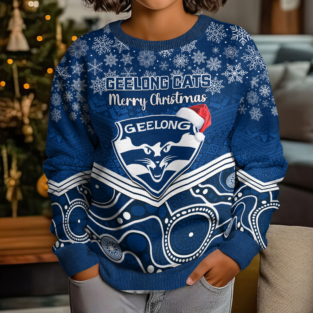 custom-geelong-football-christmas-kid-ugly-christmas-sweater-merry-xmas-2023-mix-aboriginal-art