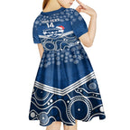 custom-geelong-football-christmas-kid-short-sleeve-dress-merry-xmas-2023-mix-aboriginal-art
