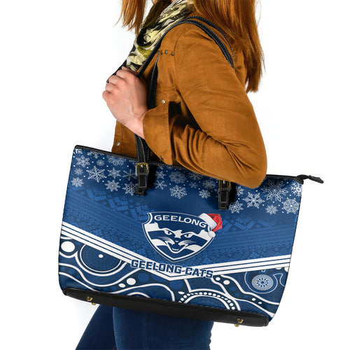 custom-geelong-football-christmas-leather-tote-bag-merry-xmas-2023-mix-aboriginal-art