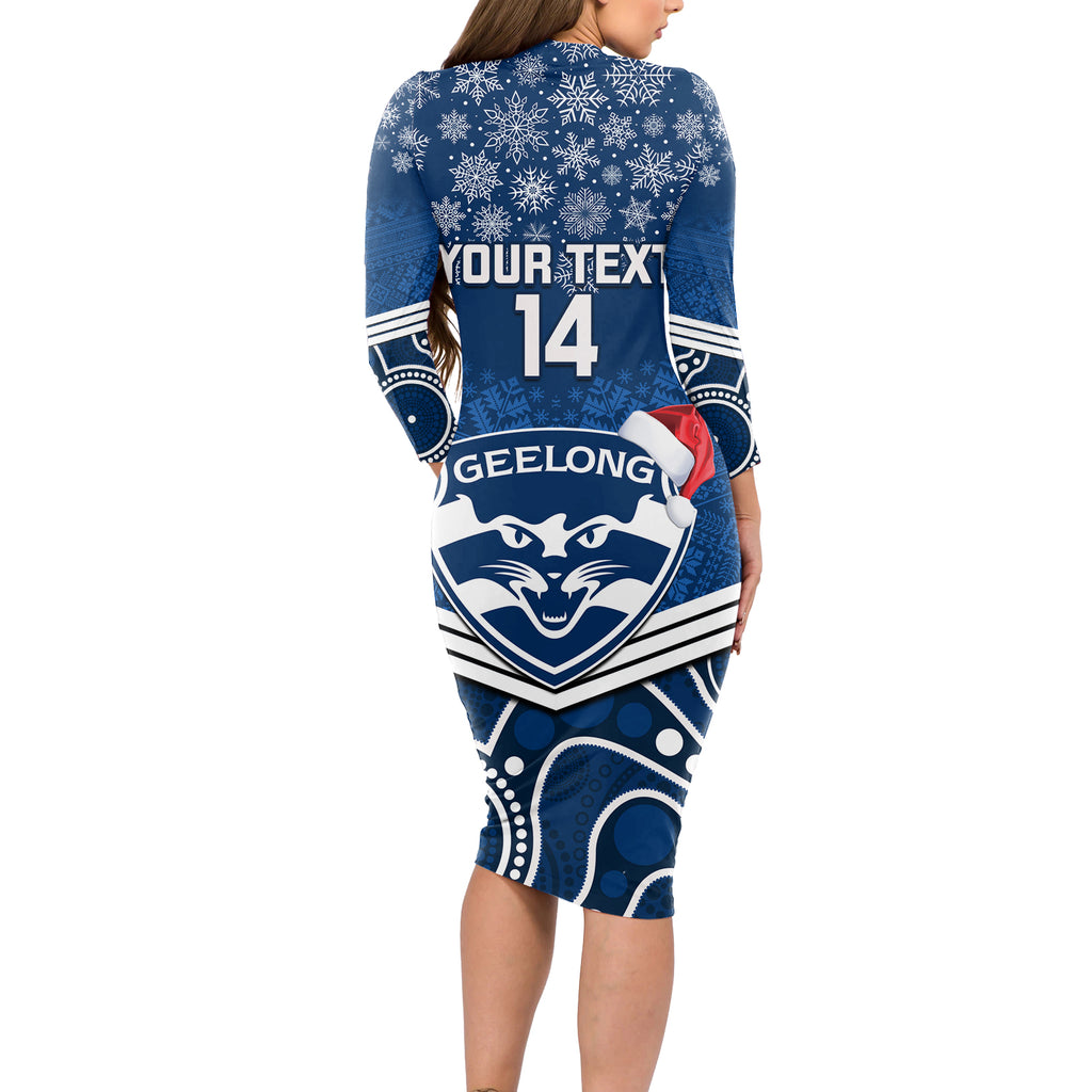 custom-geelong-football-christmas-long-sleeve-bodycon-dress-merry-xmas-2023-mix-aboriginal-art