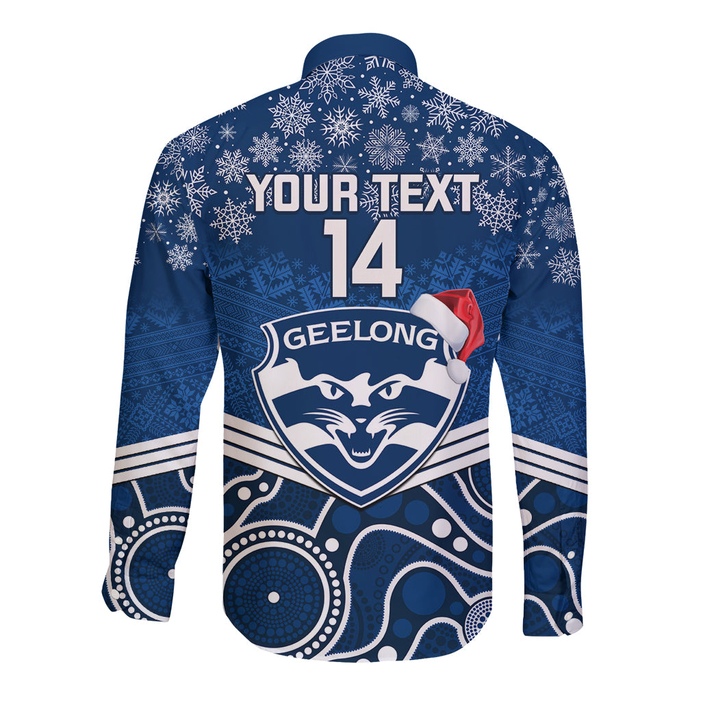 custom-geelong-football-christmas-long-sleeve-button-shirt-merry-xmas-2023-mix-aboriginal-art