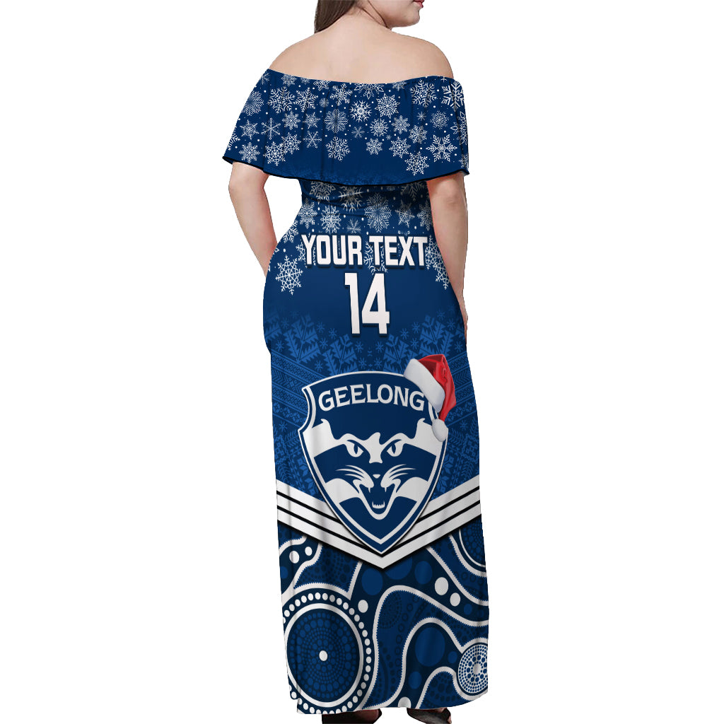 custom-geelong-football-christmas-off-shoulder-maxi-dress-merry-xmas-2023-mix-aboriginal-art