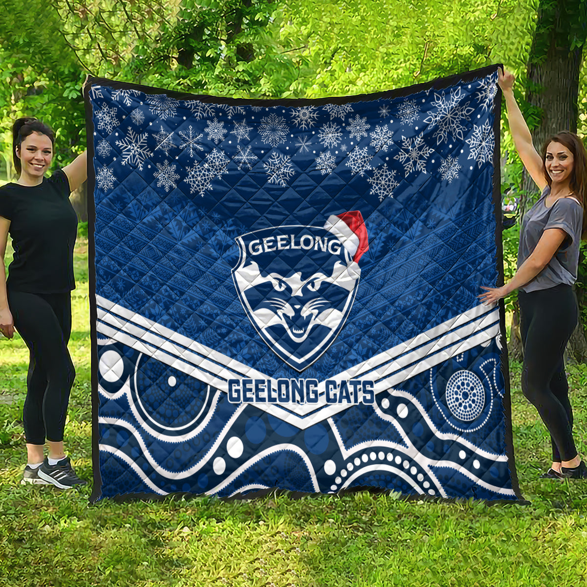 custom-geelong-football-christmas-quilt-merry-xmas-2023-mix-aboriginal-art