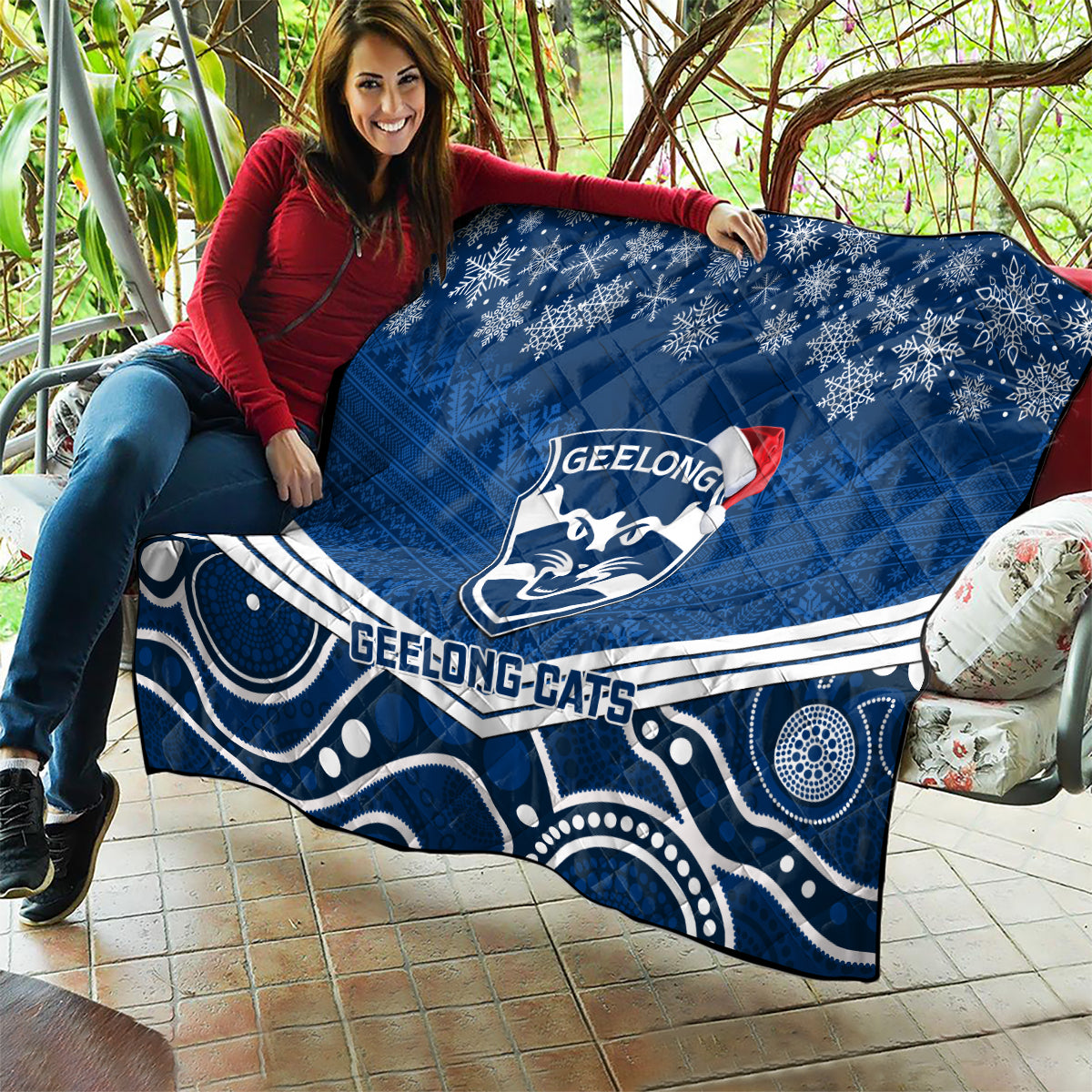 custom-geelong-football-christmas-quilt-merry-xmas-2023-mix-aboriginal-art