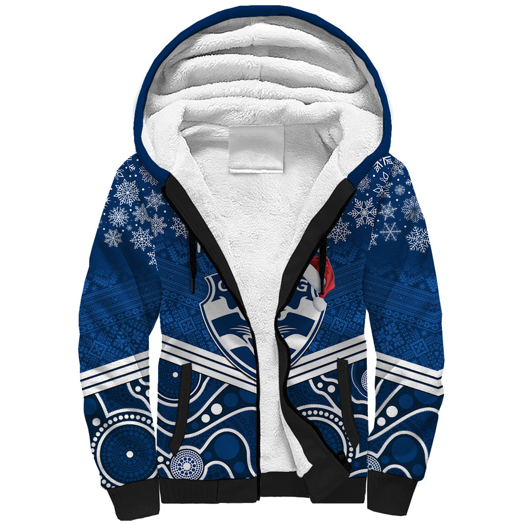 custom-geelong-football-christmas-sherpa-hoodie-merry-xmas-2023-mix-aboriginal-art