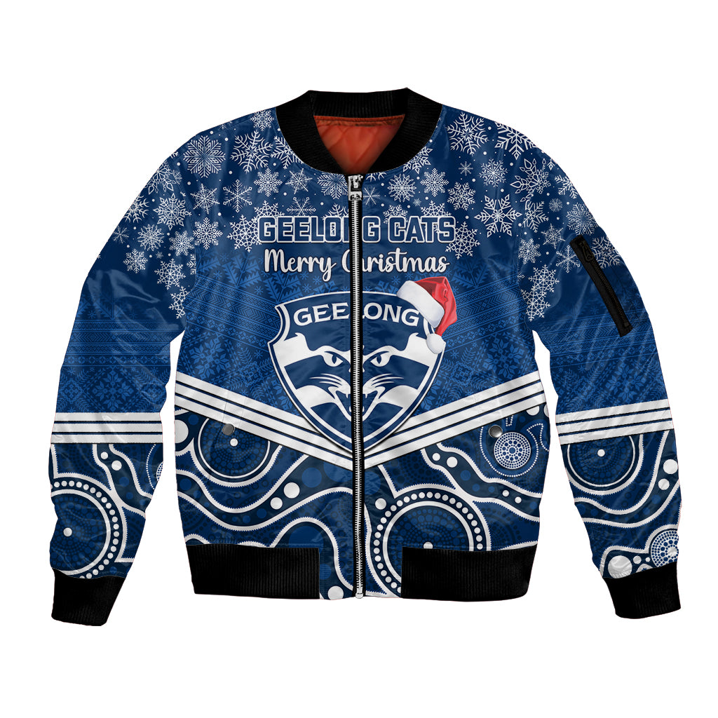 custom-geelong-football-christmas-sleeve-zip-bomber-jacket-merry-xmas-2023-mix-aboriginal-art