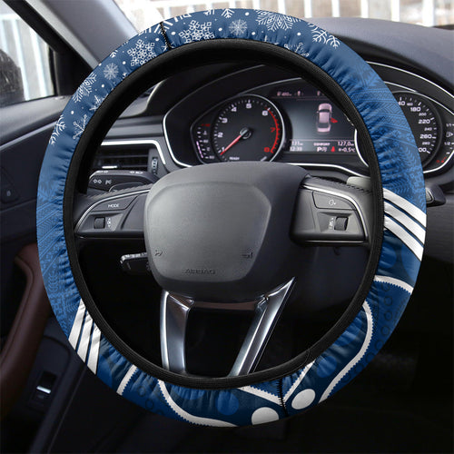 Geelong Football Christmas Steering Wheel Cover Merry Xmas 2023 Mix Aboriginal Art