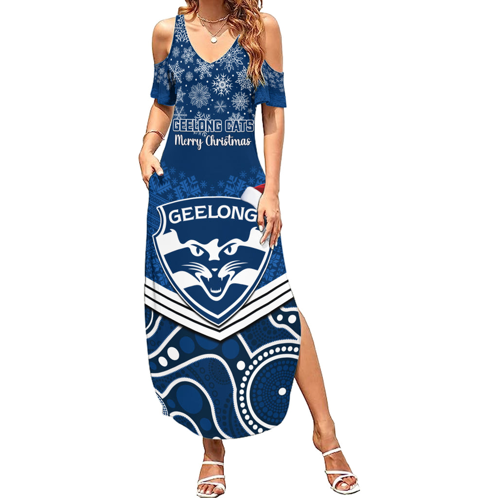 custom-geelong-football-christmas-summer-maxi-dress-merry-xmas-2023-mix-aboriginal-art