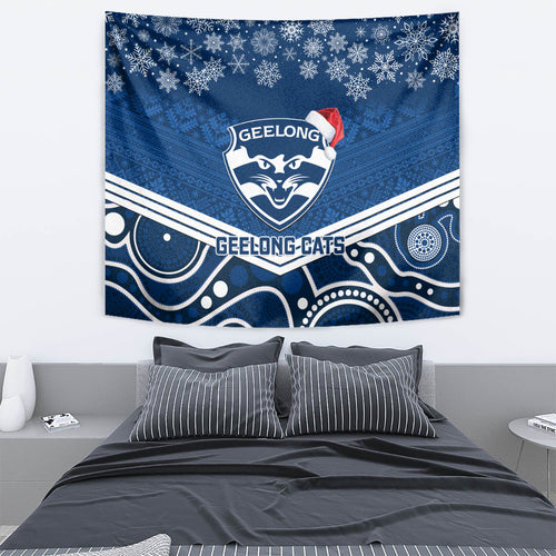 custom-geelong-football-christmas-tapestry-merry-xmas-2023-mix-aboriginal-art