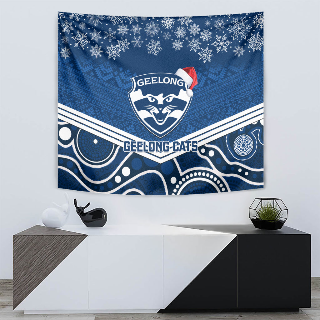custom-geelong-football-christmas-tapestry-merry-xmas-2023-mix-aboriginal-art