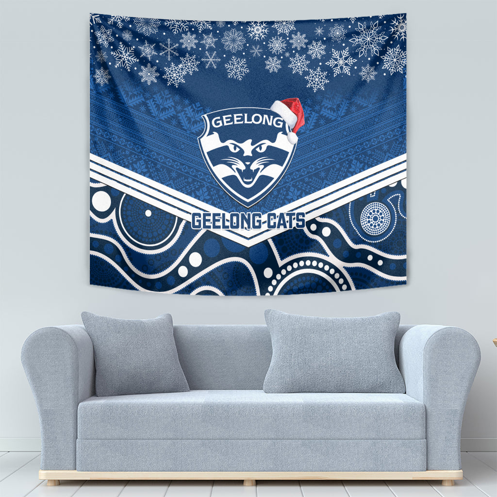 custom-geelong-football-christmas-tapestry-merry-xmas-2023-mix-aboriginal-art