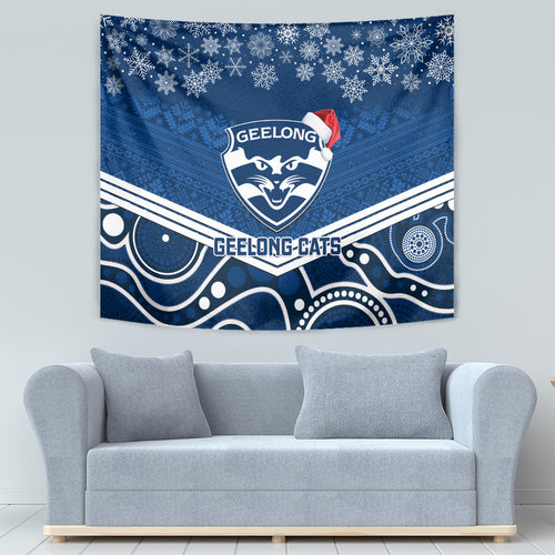 custom-geelong-football-christmas-tapestry-merry-xmas-2023-mix-aboriginal-art