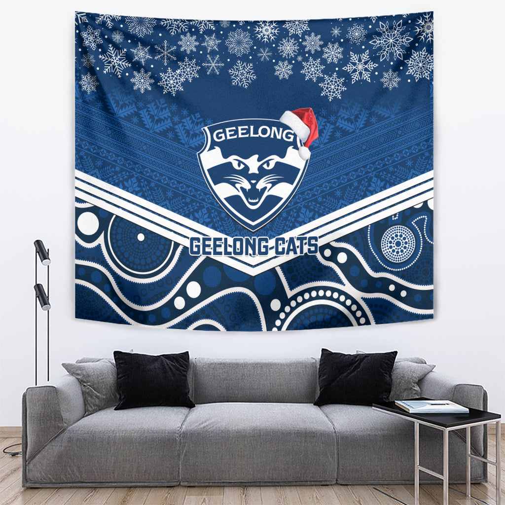 custom-geelong-football-christmas-tapestry-merry-xmas-2023-mix-aboriginal-art