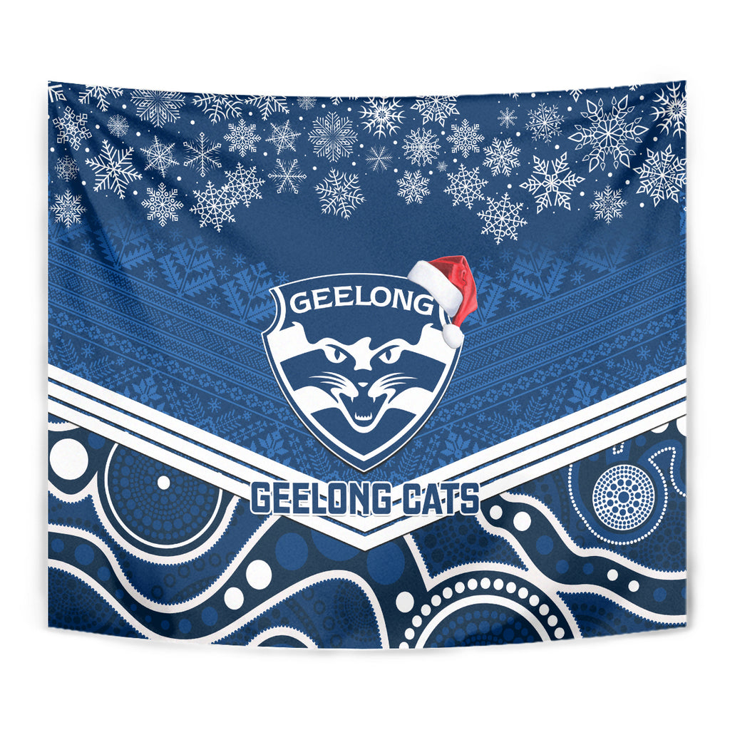 custom-geelong-football-christmas-tapestry-merry-xmas-2023-mix-aboriginal-art