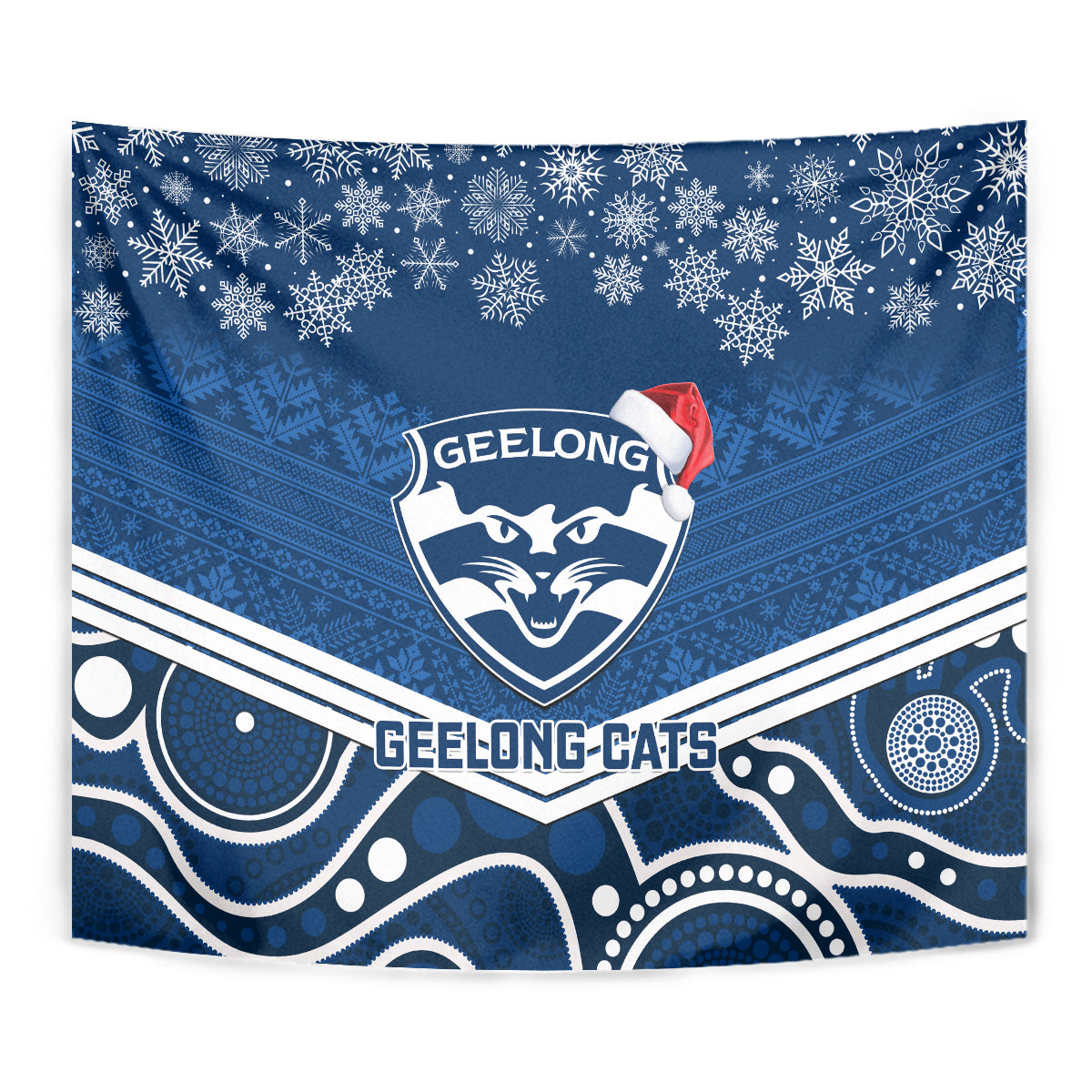 custom-geelong-football-christmas-tapestry-merry-xmas-2023-mix-aboriginal-art