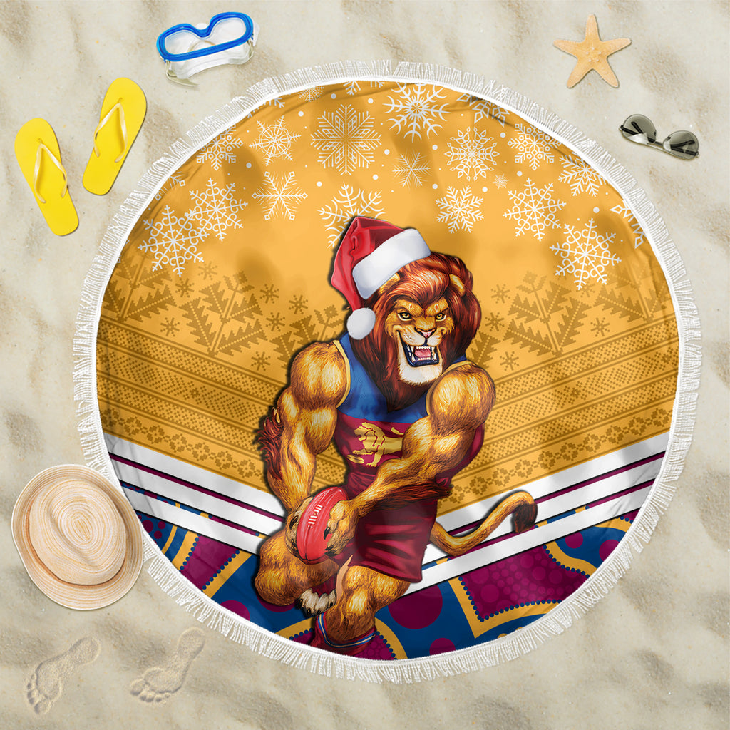 custom-brisbane-lions-football-christmas-beach-blanket-merry-xmas-2023-mix-aboriginal-art