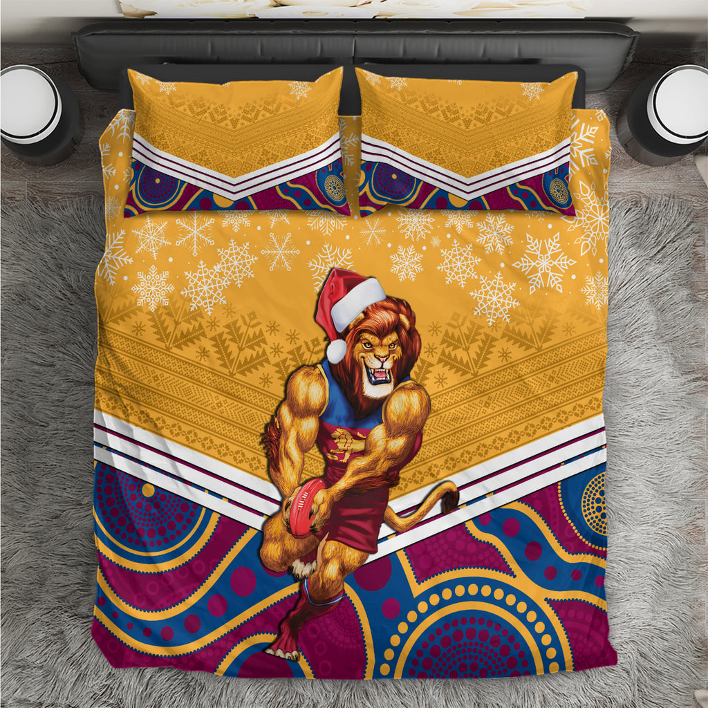 custom-brisbane-lions-football-christmas-bedding-set-merry-xmas-2023-mix-aboriginal-art