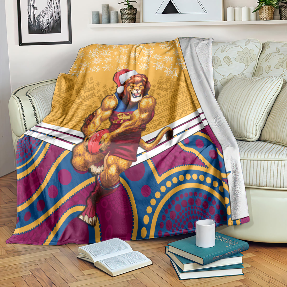 custom-brisbane-lions-football-christmas-blanket-merry-xmas-2023-mix-aboriginal-art