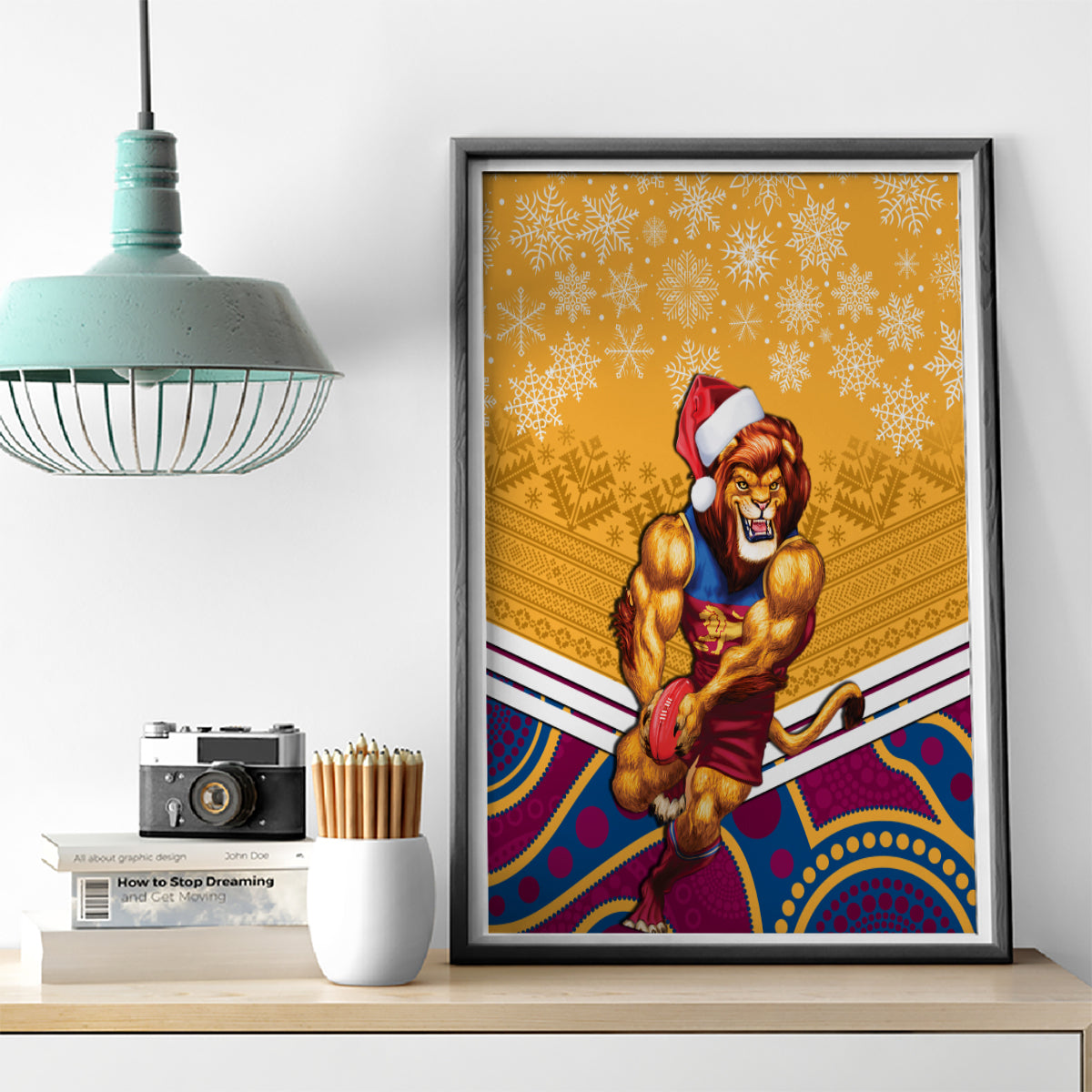 custom-brisbane-lions-football-christmas-canvas-wall-art-merry-xmas-2023-mix-aboriginal-art