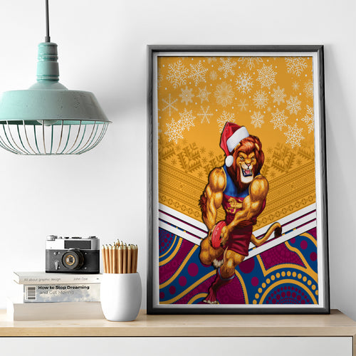 custom-brisbane-lions-football-christmas-canvas-wall-art-merry-xmas-2023-mix-aboriginal-art