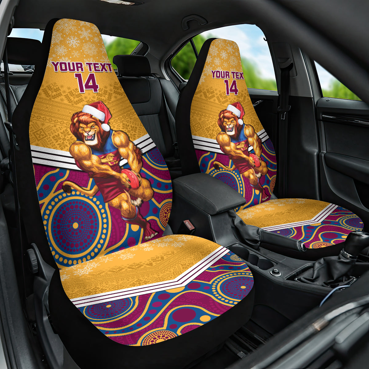 custom-brisbane-lions-football-christmas-car-seat-cover-merry-xmas-2023-mix-aboriginal-art