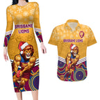 custom-brisbane-lions-football-christmas-couples-matching-long-sleeve-bodycon-dress-and-hawaiian-shirt-merry-xmas-2023-mix-aboriginal-art