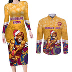 custom-brisbane-lions-football-christmas-couples-matching-long-sleeve-bodycon-dress-and-long-sleeve-button-shirt-merry-xmas-2023-mix-aboriginal-art