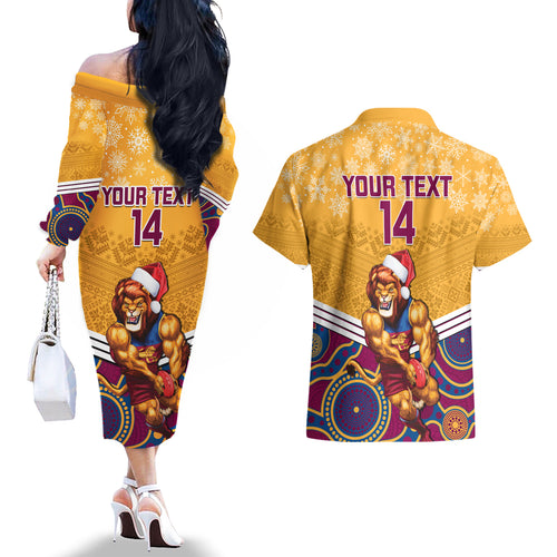 custom-brisbane-lions-football-christmas-couples-matching-off-the-shoulder-long-sleeve-dress-and-hawaiian-shirt-merry-xmas-2023-mix-aboriginal-art