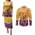 custom-brisbane-lions-football-christmas-couples-matching-puletasi-dress-and-long-sleeve-button-shirt-merry-xmas-2023-mix-aboriginal-art