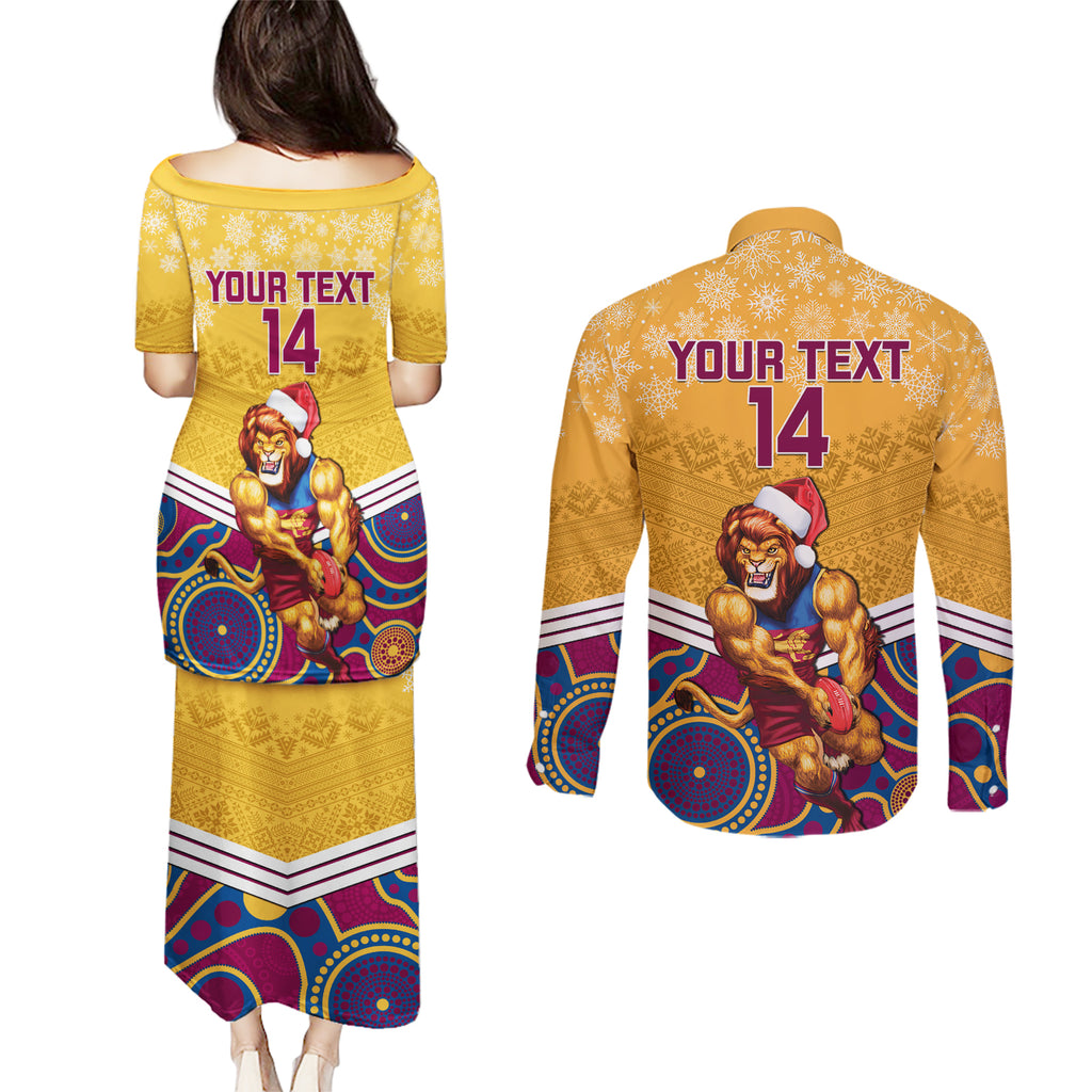 custom-brisbane-lions-football-christmas-couples-matching-puletasi-dress-and-long-sleeve-button-shirt-merry-xmas-2023-mix-aboriginal-art