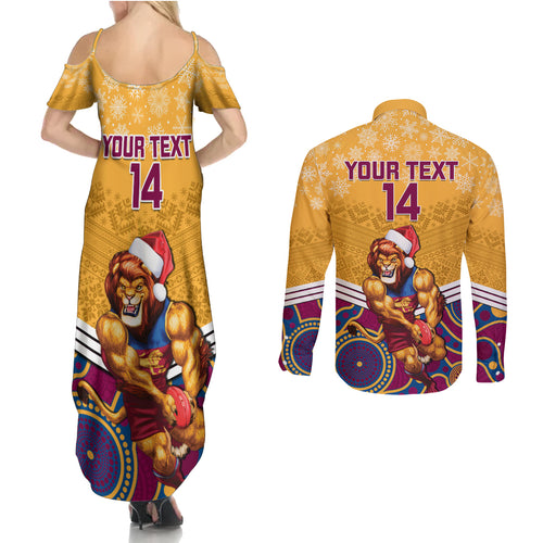 custom-brisbane-lions-football-christmas-couples-matching-summer-maxi-dress-and-long-sleeve-button-shirt-merry-xmas-2023-mix-aboriginal-art
