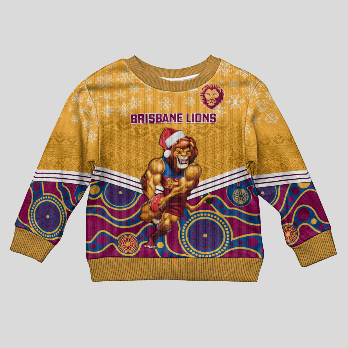 custom-brisbane-lions-football-christmas-kid-ugly-christmas-sweater-merry-xmas-2023-mix-aboriginal-art