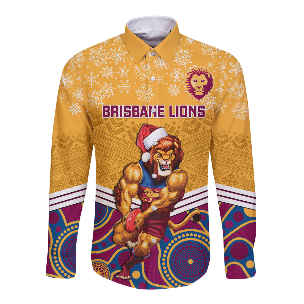 custom-brisbane-lions-football-christmas-long-sleeve-button-shirt-merry-xmas-2023-mix-aboriginal-art