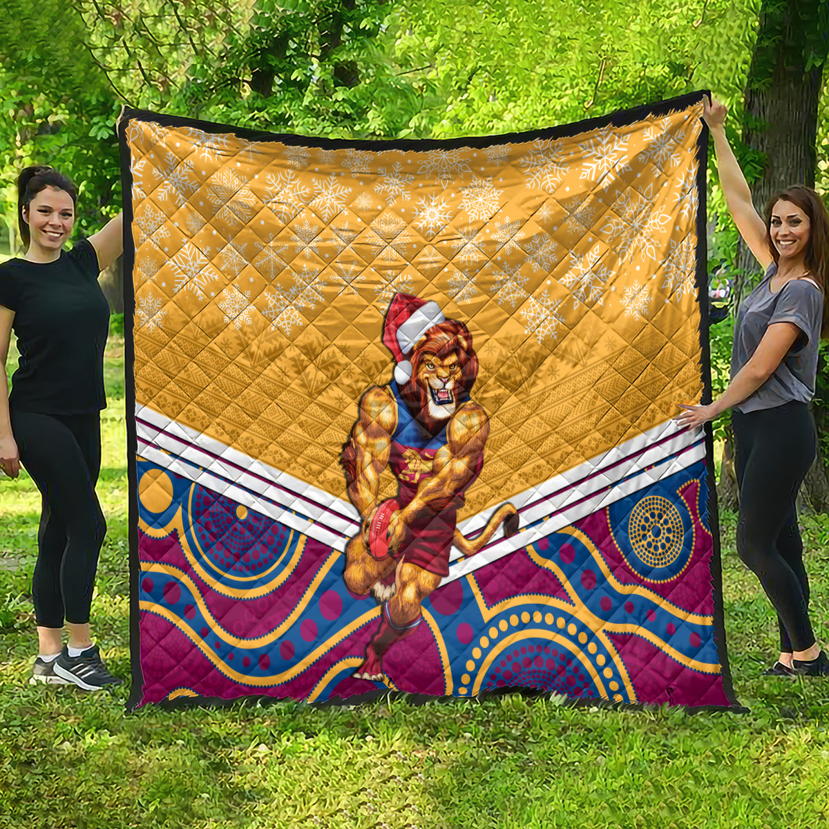 custom-brisbane-lions-football-christmas-quilt-merry-xmas-2023-mix-aboriginal-art