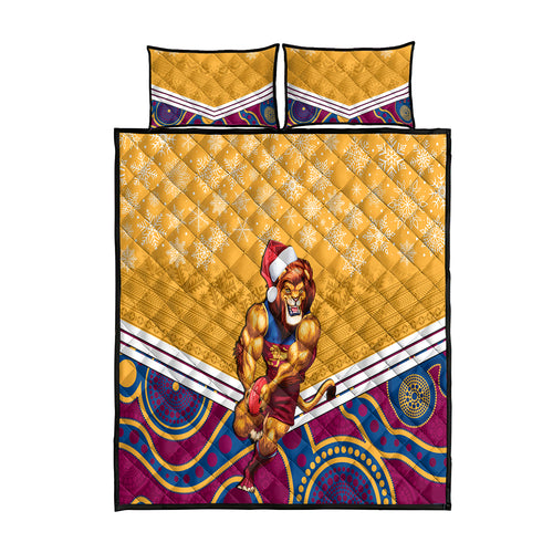 custom-brisbane-lions-football-christmas-quilt-bed-set-merry-xmas-2023-mix-aboriginal-art