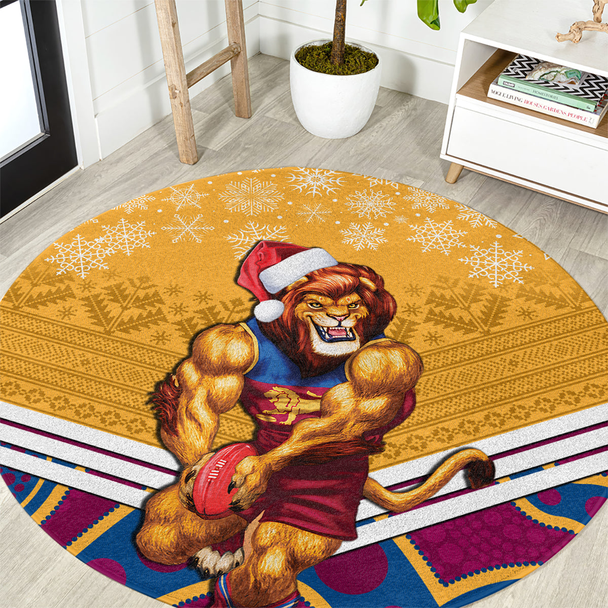 custom-brisbane-lions-football-christmas-round-carpet-merry-xmas-2023-mix-aboriginal-art