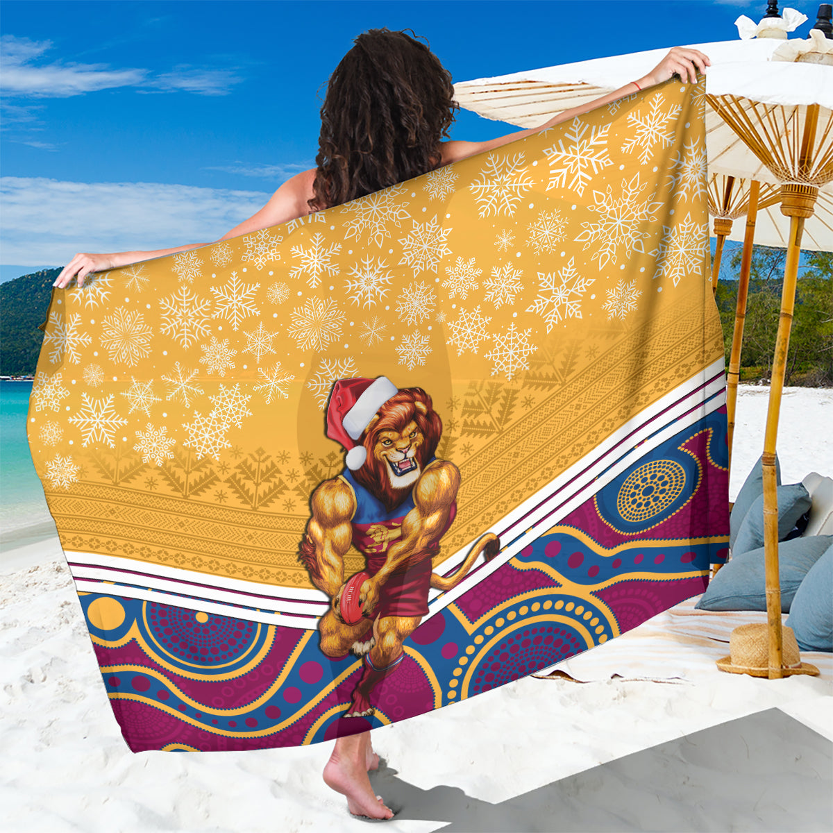 custom-brisbane-lions-football-christmas-sarong-merry-xmas-2023-mix-aboriginal-art
