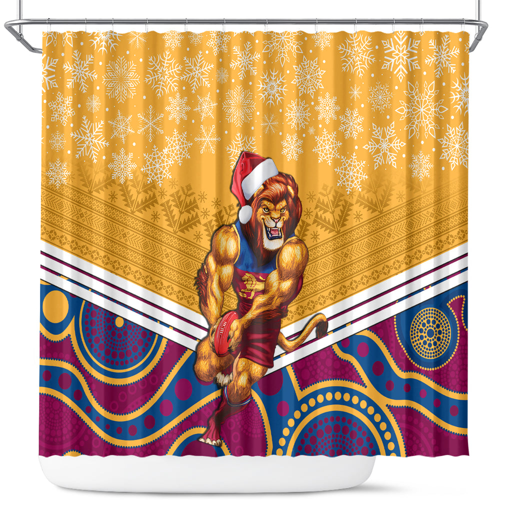 custom-brisbane-lions-football-christmas-shower-curtain-merry-xmas-2023-mix-aboriginal-art