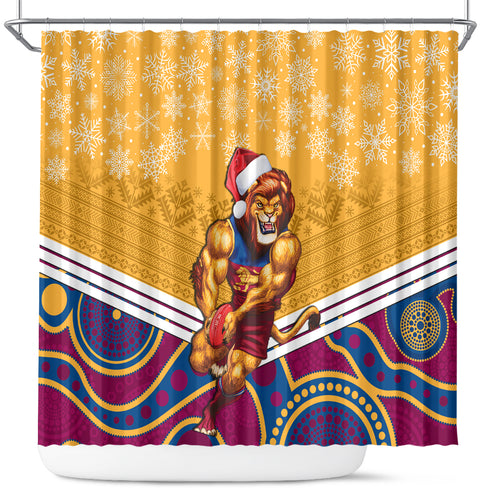 custom-brisbane-lions-football-christmas-shower-curtain-merry-xmas-2023-mix-aboriginal-art