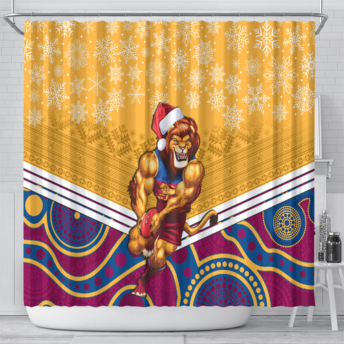 custom-brisbane-lions-football-christmas-shower-curtain-merry-xmas-2023-mix-aboriginal-art