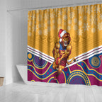 custom-brisbane-lions-football-christmas-shower-curtain-merry-xmas-2023-mix-aboriginal-art