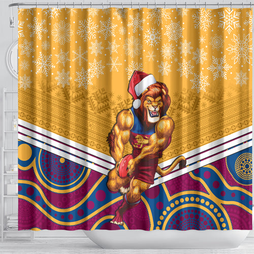 custom-brisbane-lions-football-christmas-shower-curtain-merry-xmas-2023-mix-aboriginal-art