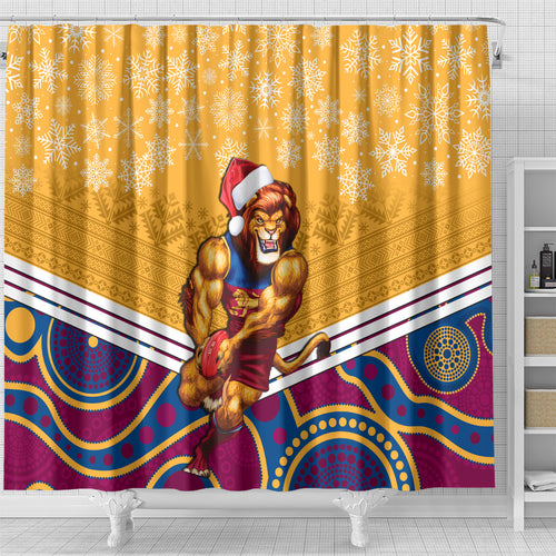 custom-brisbane-lions-football-christmas-shower-curtain-merry-xmas-2023-mix-aboriginal-art
