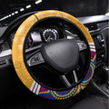 Brisbane Lions Football Christmas Steering Wheel Cover Merry Xmas 2023 Mix Aboriginal Art
