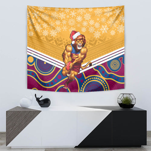 custom-brisbane-lions-football-christmas-tapestry-merry-xmas-2023-mix-aboriginal-art
