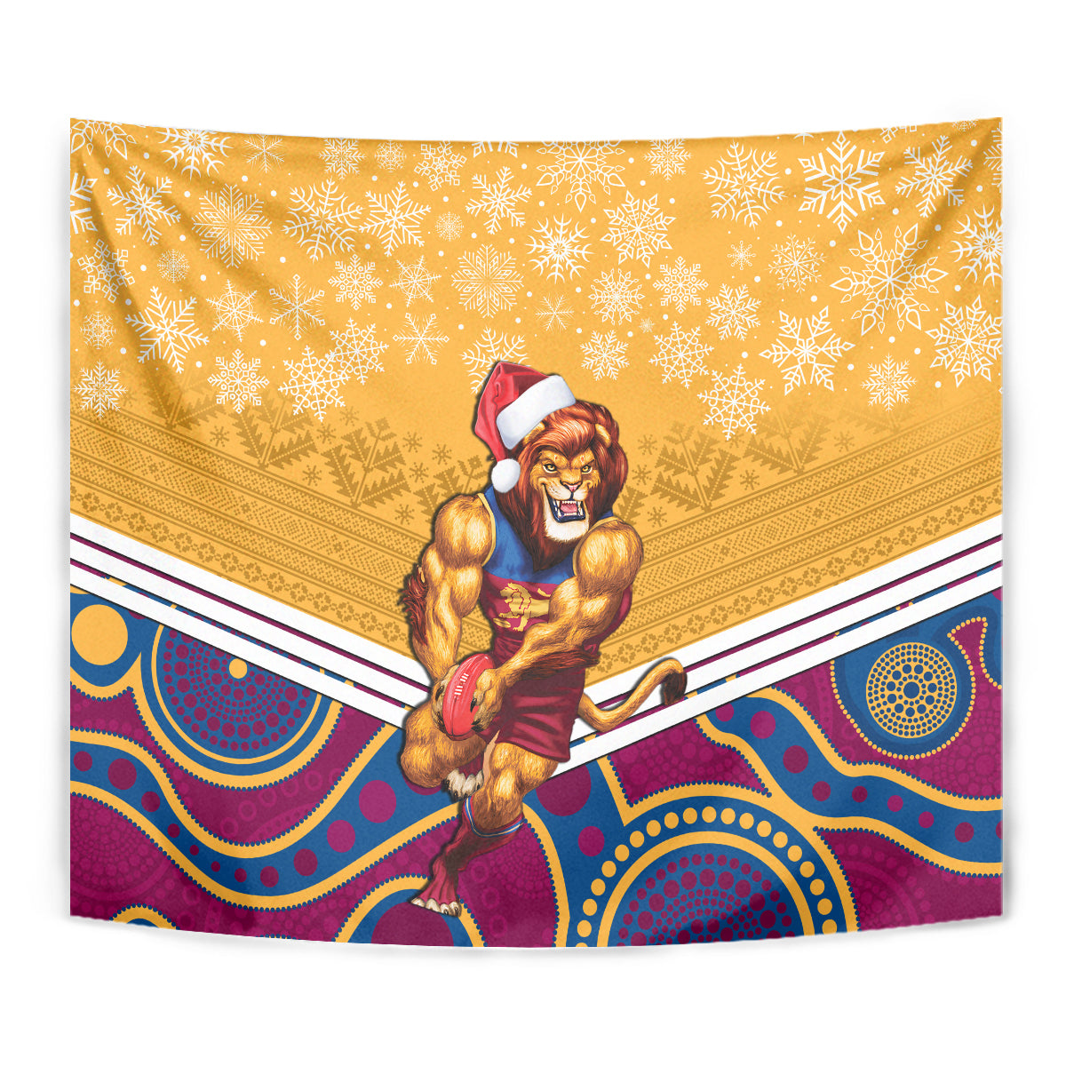 custom-brisbane-lions-football-christmas-tapestry-merry-xmas-2023-mix-aboriginal-art