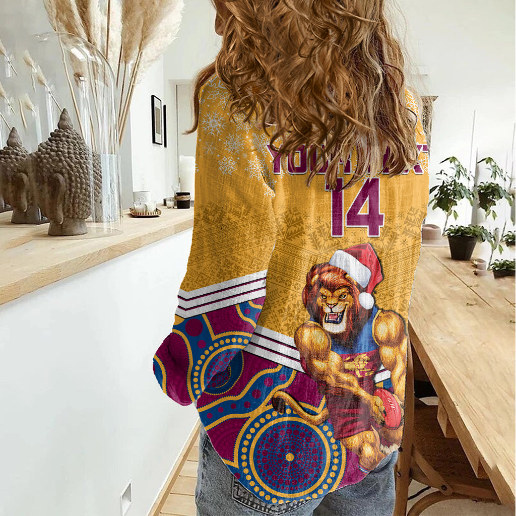custom-brisbane-lions-football-christmas-women-casual-shirt-merry-xmas-2023-mix-aboriginal-art